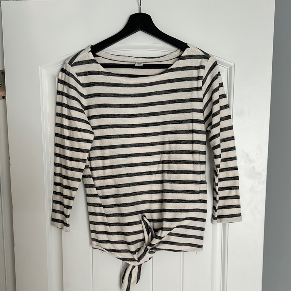 Striped Black and White Women's Top